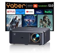 Proyector 4K【Sound by JBL/Google TV/Dolby Audio】 YABER K2s WiFi6 Bluetooth Proyector Full HD 1080P Nativo, Auto Focus/Keystone, Smart Proyector Exterior Cine en Casa con Netflix 7000+ Apps