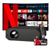 Proyector 4K, Unicview K5000, 1800 ANSI lúmenes, Cine en casa y presentaciones, Enfoque motorizado, Keystone 4D, Zoom Digital, HDMI, USB-C, Jack 3.5, Altavoces 10W (GoogleTV Licenciado)