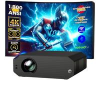 Proyector 4K, Unicview K5000, 1800 ANSI lúmenes, Cine en casa y presentaciones, Enfoque motorizado, Keystone 4D, Zoom Digital, HDMI, USB-C, Jack 3.5, Altavoces 10W (AndroidTV)