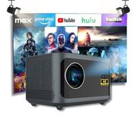 Proyector 4K /WiFi 6/BT 5.4 Android 13 TV & [App integrada] enfoque automático, Full HD 1080P, altavoces HiFi, corto focal, compatible con HDMI/TV Stick/Gaming