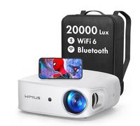 Proyector 4K WiFi Bluetooth Full HD 1080P, 25000 Lúmenes WiMiUS Proyector 4K Soporte Corrección Trapezoidal 6D Auto con Función Zoom Proyector WiFi Portátil Cine En Casa para Phones,Fire Stick,PS5