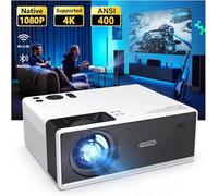 Proyector 5G WiFi y Bluetooth, compatible con 1080P 4K, FUDONI 10000 lúmenes 300 pulgadas, proyector portátil para hogar y exteriores, zoom, compatible con USB, TV Stick, iOS, Android, PS5, bolsa de