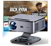 Proyector【Auto Focus & 1000 Ansi】 XIWBSY Proyector 4K Soporte con WiFi 6 y Bluetooth 5.2, Gira 360 °, 35000 Lúmenes, Proyector Android Vídeo de Cine En Casa, Videoproyector Smart TV