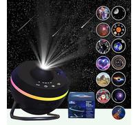 Proyector cielo estrella, 13 en 1 planetario proyector, 13 discos de película, luz nocturna proyector con rotación de 360°, 60/120 minutos, temporizador y meteorito dinámico para decoración de