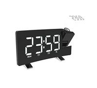 Proyector Cine Pa Snooze Alarma Pantalla LCD Pared/Techo LED Color Radio Proyección Reloj Proyector Digital Proyector Galaxia (White, One Size)