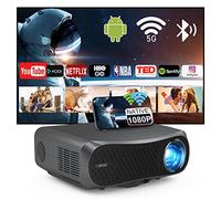 Proyector compatible con 4K, proyector inteligente inalámbrico nativo 1080P con WiFi 5G y Bluetooth, proyector de videojuegos de 10000 lm con TV Android 2+16G, 4D/Keystone automático, zoom para