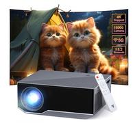 Proyector con Bluetooth y WiFi, Soporte Nativo 1080P 4K, 18000 lúmenes, proyector portátil de Cine en casa, tamaño de proyección de 30 a 300 Pulgadas, Compatible con iOS/Android/portátil/HDMI/PC/TV