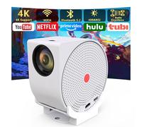 Proyector con proyector Bluetooth y WiFi, proyector portátil giratorio, proyector de techo con sistema de video, compatible con TV Stick Mobile/HDMI/USB/Android, PS5