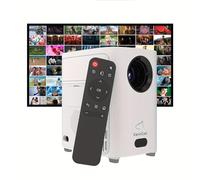 Proyector con WiFi e inalámbrico, proyector para exteriores actualizado, mini proyector de películas nativo 720P, compatible con decodificación 4K, sincronización de pantalla de smartphone por cable