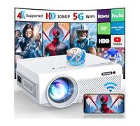 Proyector con WiFi y Bluetooth, FUDONI 5G WiFi Native 1080P Proyector exterior 15000L compatible con 4K, proyector de películas portátil con visualización y máximo 300 pulgadas, para