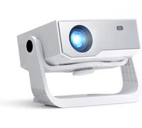 Proyector con WiFi y Bluetooth, más de 1000 aplicaciones instaladas, enfoque electrónico y piedra trapezoidal automática, zoom, nativo 1080P 650 ANSI 20000 lúmenes, compatible con 4K, mini proyector