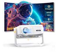 Proyector con WiFi y Bluetooth, mini-proyector: [700 ANSI y 360° de soporte ajustable y enfoque eléctrico y piedra clave automática], Lisowod L02 2025 proyector portátil de película 1080P para