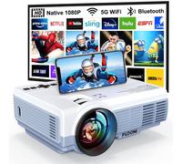 Proyector con WiFi y Bluetooth, proyector de actualización FUDONI nativo 1080P 14000L 4K, proyector portátil de películas al aire libre para cine en casa, compatible con HDMI/USB/TV Stick/portátil/iOS