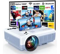 Proyector con WiFi y Bluetooth, proyector de actualización FUDONI nativo 1080P 14000L 4K, proyector portátil de películas al aire libre para cine en casa, compatible con HDMI/USB/TV Stick/portátil/iOS