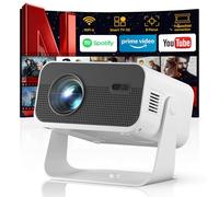 Proyector con WiFi y Bluetooth, proyector de TV inteligente para el hogar, soporte 4K, enfoque electrónico y piedra angular automática, mini proyector de películas para juegos inalámbrico portátil con