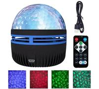 Proyector de Auroras Boreales y Galaxia con Control Remoto - 14 Efectos de Luz LED RGB, Recargable USB, Sincronización Musical, para Dormitorio, Fiesta y Decoración de Hogar