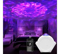 Proyector de cielo estrella, 3 en 1 lámpara proyector LED Smart Home compatible con Alexa Google Assistant, proyector dinámico Galaxia Nightlight para niños, decoración de dormitorio de cine (blanco