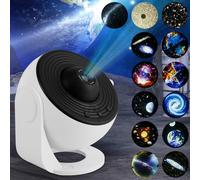 Proyector de cielo estrellado 13 en 1 con 13 discos planetarios, proyector planetario HD 4K, enfoque ajustable, resistente al agua, silencioso, USB, Galaxy Projector para niños y adultos