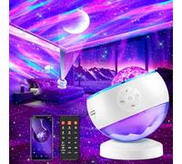 Proyector de cielo estrellado, 300 modos, luz boreal, 15 White Noise Machine Bluetooth Galaxy Party Light, temporizador, estrellas, cadena de luces para