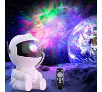 Proyector de cielo estrellado astronauta, Galaxy LED proyector infantil con 8 modos y rotación de 360°, proyector de estrellas/planetario, luz nocturna, mando a distancia y temporizador, regalo para