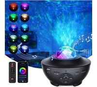Proyector de cielo estrellado, proyector de cielo estrellado musical con Bluetooth, 21 modos y control remoto