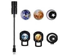 Proyector de cielo luz nocturna planeta luna mágica tierra proyección lámpara LED 5V 3W 360° decoración pared giratoria USB iluminación dormitorio niños