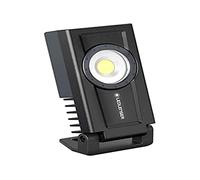 Proyector de construcción LED Ledlenser iF3R, compacto, recargable, inalámbrico, IP54, 1000 lúmenes, soporte flexible con imán y gancho, linterna de trabajo, luz de proyector, operario