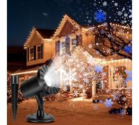 Proyector de Copos de Nieve, IP65 Impermeable Proyector para Luces de Navidad, Lámpara de Proyección de Copo de Nieve Decorativas para Interior y Exterior para Decoración Navideña, Jardín, Fiest