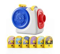 Proyector de cuentos para niños, máquina de proyector para la hora de dormir con narración de voz, 6 diapositivas de cuentos de hadas, enfoque ajustable, luz nocturna, regalo de juguete para niños y