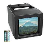 Proyector de diapositivas de 35 mm y visor con 2 aumentos y iluminación LED para diapositivas antiguas y negativos de 35 mm (incluye 2 pilas AA)