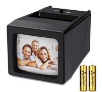 Proyector de diapositivas de 35 mm y visor de diapositivas, 2 aumentos con iluminación LED para diapositivas antiguas y negativos de película de 35 mm (incluye 2 pilas AA)