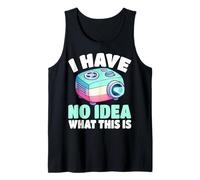 Proyector de Diapositivas Retro con Texto en inglés I Have No Idea What This Is 70s 80s Camiseta sin Mangas