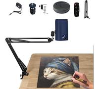 Proyector de dibujo artístico, proyección de lienzo de pared de escritorio inteligente portátil, enfoque y tamaño de imagen ajustables, corrección de deformidad de bordes(Blue,0.6m)