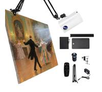 Proyector de Dibujo portátil, proyector de Arte para trazar, proyector bocetos Smart Sketcher, conexión inalámbrica en la Misma Pantalla, con Control Remoto, para bocetos y Dibujos(White,1.95m)