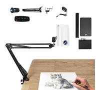 Proyector de dibujo portátil, proyector de arte para trazar, proyector de bocetos Smart Sketcher, conexión inalámbrica en la misma pantalla, con control remoto, para bocetos y dibujos(White,1.95m)