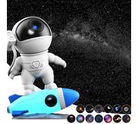 Proyector de estrella de planetarium, proyector de galaxia Syslux para recámara, proyector espacial de astronauta con 4K reemplazables 13 discos Galaxy de rotación de 360 grados, luz de cielo real