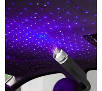 Proyector de estrellas galácticas, luces de techo decorativas ajustables para automóviles, lámpara de ambiente portátil con LED púrpura,