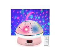 Proyector de estrellas, luz nocturna para niños con temporizador giratorio, lámpara de luna y estrella que cambia de color.