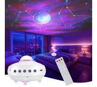 Proyector de galaxia, 12 constelaciones del zodiaco, 4 combinaciones de colores Aurora, cúmulos dinámicos de estrellas, altavoz Bluetooth. Para dormitorio, sala de estar y proyector de luz nocturna de
