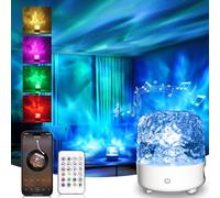 Proyector de galaxia, altavoz Bluetooth HiFi, proyector de estrellas, luz nocturna para dormitorio, luz nocturna recargable con control remoto, proyector de techo de olas oceánicas para niños y