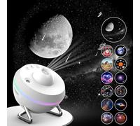 Proyector de galaxia de techo de nube para dormitorio, proyector de cielo estrellado planetario con 13 discos de galaxia reemplazables 4K para decoración de sala de estar de cine en casa (blanco)