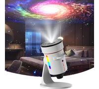 Proyector de galaxia mejorado con efectos 4K HD, 10 modos de nebulosa realistas, temporizador automático y luz nocturna de 7 colores, amplia cobertura de techo para dormitorio, cine en casa, color
