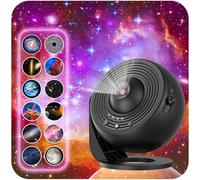 Proyector de galaxia para dormitorio, proyector de estrellas de imagen HD, perilla ajustable de luz de galaxia, 13 discos de película, proyector de planetario para niños, rotación de 360°
