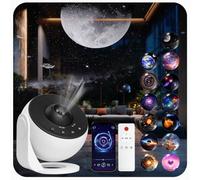 Proyector de galaxia para dormitorio versión Pro, discos de película HD 12 en 1, proyector de estrellas, luz de galaxia, proyector de planetario con temporizador, ruido blanco, rotación de 360°