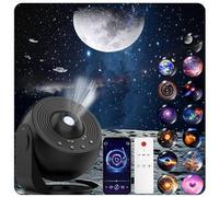 Proyector de galaxia para dormitorio versión Pro, HD 12 en 1, discos de película, proyector de estrellas con luz de galaxia Bluetooth, proyector de planetario con temporizador, ruido blanco, rotación