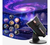 Proyector de galaxia, proyector de galaxia, proyector de estrellas planetario de proyección más amplia HD con luz nocturna de 7 colores, cielo estrellado realista, sistema solar, nebulosa lunar para