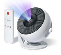 Proyector de Galaxias y Estrellas Real - Proyector Estrellas Pro, Proyección más Amplia y Nítida, 13 Discos HD, 15 Ruidos Blancos para Dormir, Remoto, Temporizador y Altavoces Bluetooth (Blanco)