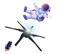 Proyector de holograma 3D, ventilador de holograma de 6 cuchillas, pantalla sin pantalla, alta definición, para publicidad al aire libre (115 cm)