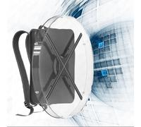 Proyector de Holograma de Mochila de 52 cm, Ventilador holográfico LED 3D, con Cubierta Protectora Transparente, resolución de 1600 * 576 píxeles, Equipo de Publicidad de Mochila, para Fiestas