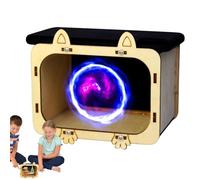 Proyector de holograma para teléfono, mini cartón para cine en casa de madera, holograma para teléfono inteligente, soporte de exhibición, multiángulo, imágenes 3D para cine en casa